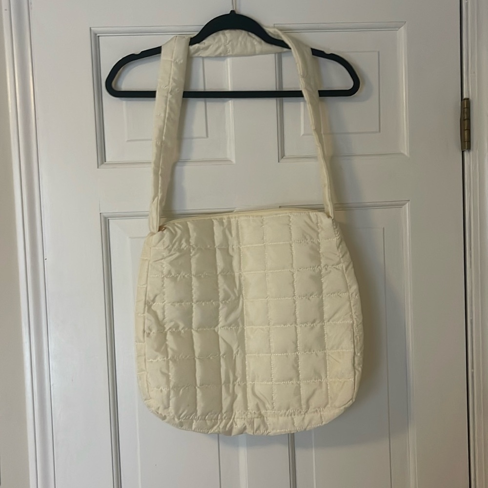 Ivory Quilted Tote Bag